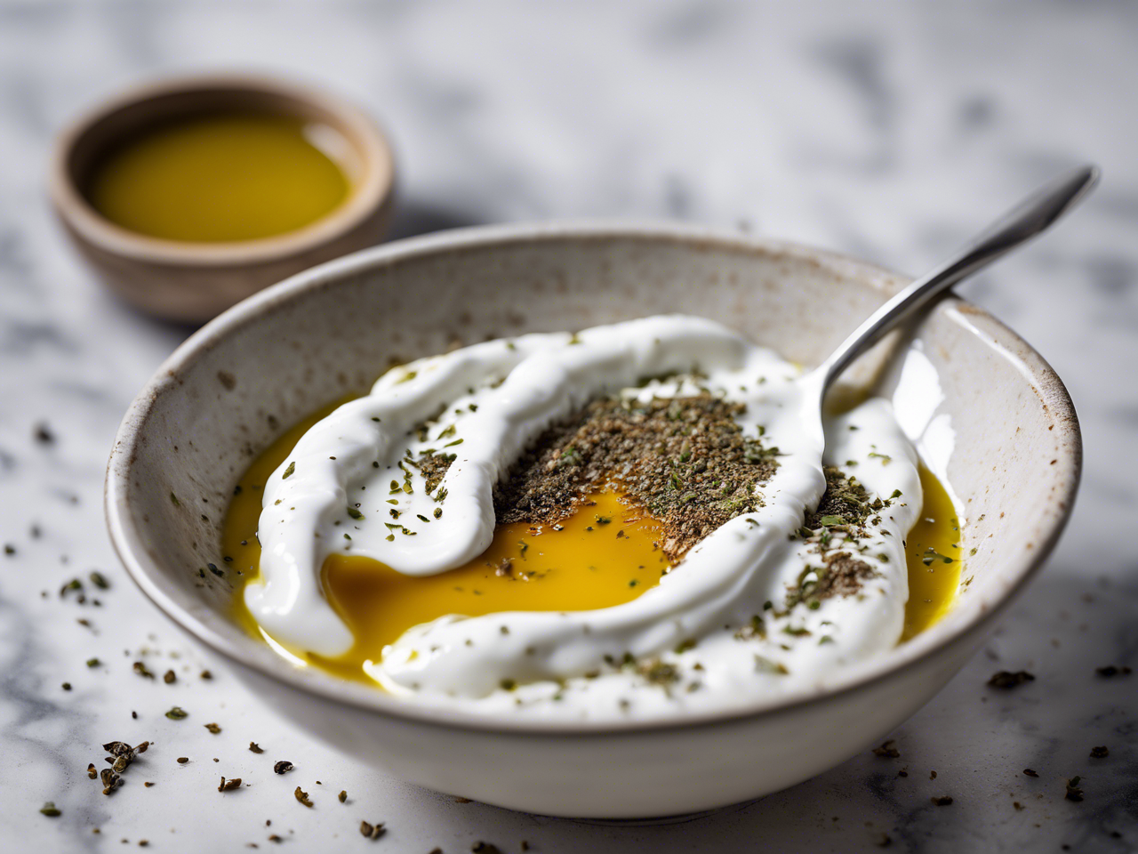 Authentic Lebanese Labneh Recipe: Yogurt Dip with Olive Oil & Za’atar